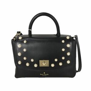 Kate Spade Black Satchel with Pearl Accents